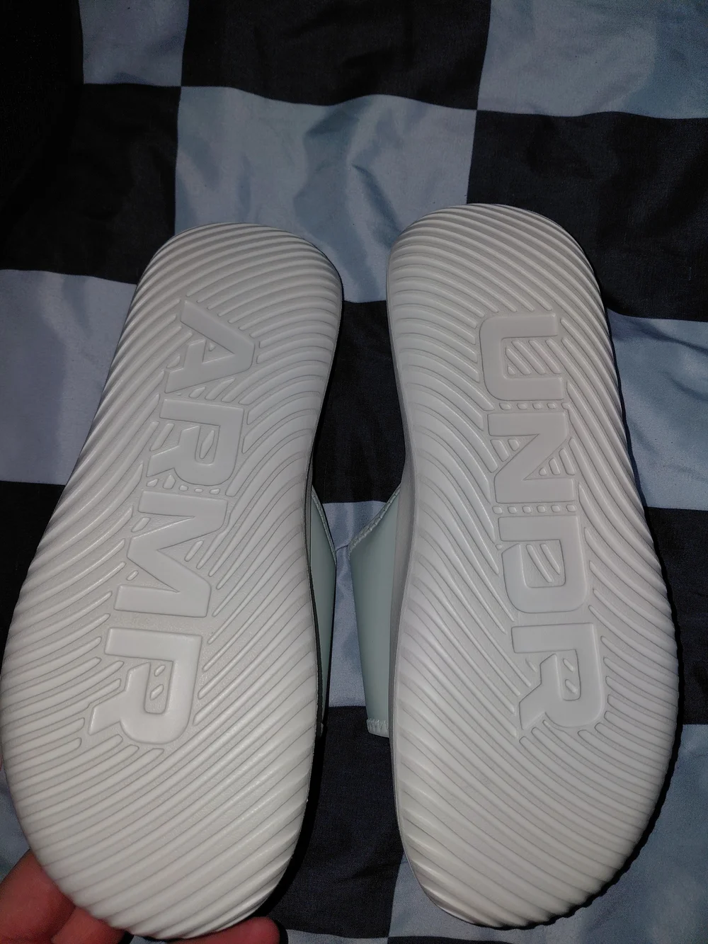 Under Armour Men's White Slide Sandals - Embossed Logo